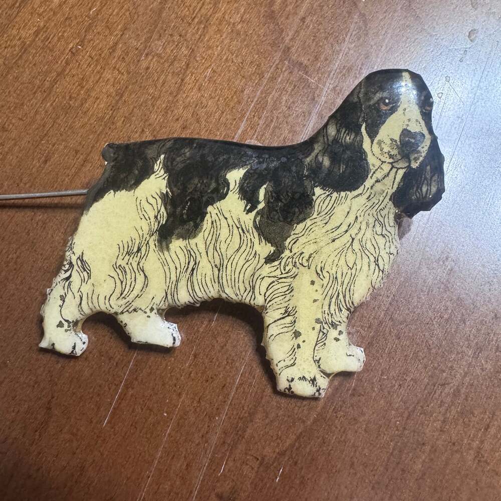 MBDesign Handmade Watercolor English Cocker Spaniel Dog Pin Brooch